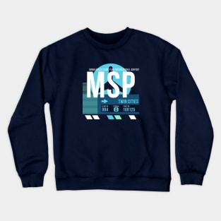 Twin Cities (MSP) Airport // Sunset Baggage Tag Crewneck Sweatshirt